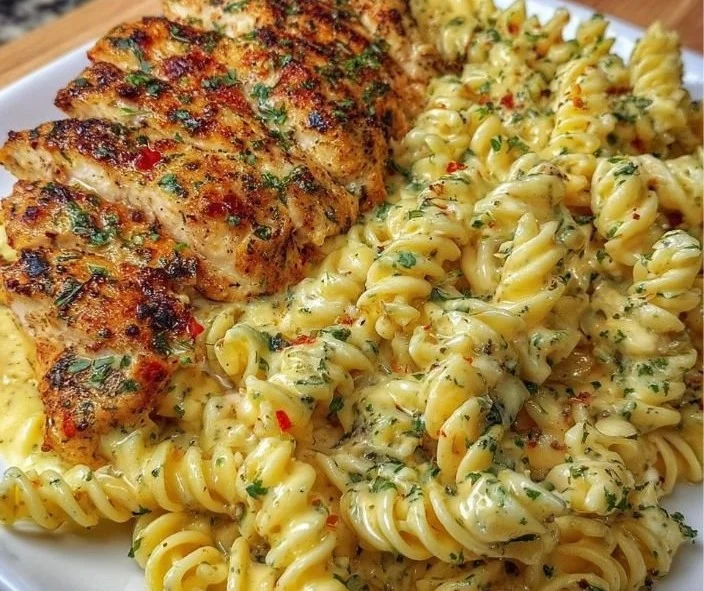 Creamy Garlic Parmesan Chicken Pasta - a delicious and flavorful dish.
